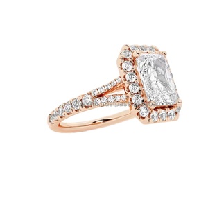 Bague en or blanc 14 carats avec diamants rayonnants Lab Vintage de luxe créé IGI/GIA Lab Grown Diamond pour fiançailles/fête de mariage des femmes - Product Image 1