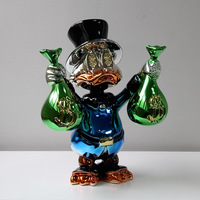 Prix usine luxe moderne sac d'argent canard Pop Art Sculpture résine électrolytique haut de gamme chambre décorations intérieures