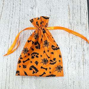 Halloween Organic Cotton Drawstring Gift Pouch for Jewelry Embroidered Logo for Bracelets Watches Rings Earrings Decoration - Product Image 6