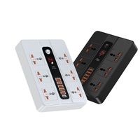 Eu Eu Uk Usa Soket Universal Ekstensi Spec Soket Pintar Usb Port Saklar 4 Cara Tipe Kabel Kotak Daya Hitam Beberapa Strip Daya