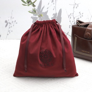 Custom Logo Printing Large Red Velvet Hair Dryer Packaging Dust Bag Soft Wedding Party Favor <b>Gift</b> Storage Drawstring Dust Pouch - Product Image 5