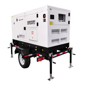 40kva 50kva 60kva 80kva Silent Diesel Generator on Trailer Portable to Use with 2 Wheels