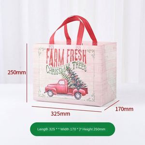 Bolsa de Mano Portátil Personalizable de la Serie Spot, de Tela No Tejida, con Diseño de Alce Navideño y Asa de Listón, para Zapatos Grandes - Product Image 2