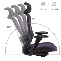 Chaise de bureau ergonomique réglable KOHO avec accoudoirs 4D en PU, pivotante, en maille, pour cadres