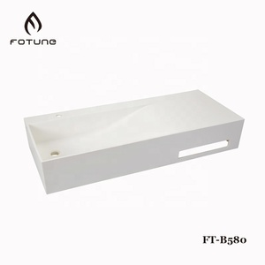 Lavabo Rettangolare in Superficie Solida <span class=keywords><strong>Corian</strong></span> Effetto Marmo per <span class=keywords><strong>Bagno</strong></span> - Product Image 3