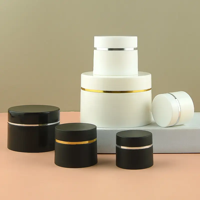 Vasetti per vasetti cosmetici in plastica vuoti con coperchio nero 3G 5G 10G 20G 30G barattoli per crema da 50G per la conservazione della cura della pelle