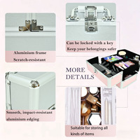 Valise de maquillage professionnelle en aluminium rose, trousse de beauté, valise de maquillage personnelle en aluminium pour artiste