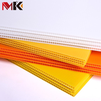 Natural Danpla Fluteboard plástico corrugado 8 pies x 4 pies polipropileno Corex PP perforado plástico Coreflute hoja para publicidad