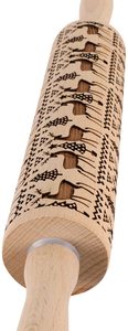 Rouleau à <span class=keywords><strong>pâtisserie</strong></span> en bois de Noël en relief gravé au laser 3D pour la fabrication de pâtes à biscuits - Product Image 6