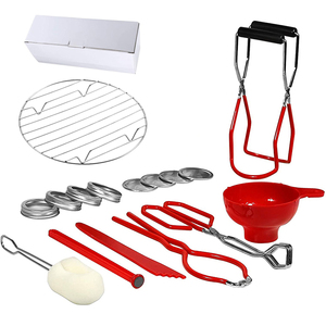 Juego de Herramientas de enlatado para el hogar, <span class=keywords><strong>Kit</strong></span> 8 en 1 con elevador de tarros y tapas, pinzas de lata, llave de tarros, embudo, herramienta removedora de burbujas - Product Image 1