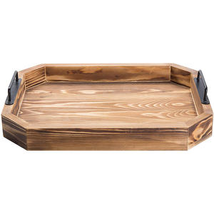 Bandeja rectangular de madera con asas de Metal, bandeja de madera para servir comida de té, venta al por mayor, Vietnam - Product Image 4