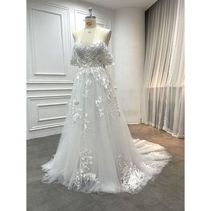 <span class=keywords><strong>Robe</strong></span> de mariée en dentelle à épaules dénudées pour femme, tenue de <span class=keywords><strong>mariage</strong></span> rustique, Top transparent avec appliques, style Boho, <span class=keywords><strong>2023</strong></span> - Product Image 2