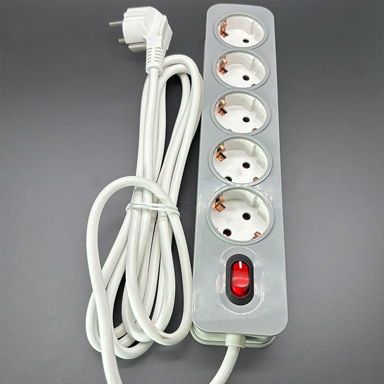 VNX 16A European UK Standard Triple Outlet Power Strip Industrial High Safety Plastic EU Plug Adapter Extension Socketfor Home