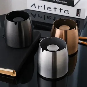 New Arrival Portable Ashtray Stainless Steel Ciga Car Ashtray Silver Black Gold Ash Tray Metal Custom Ashtray With Lid