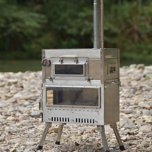 Poêle <span class=keywords><strong>à</strong></span> <span class=keywords><strong>bois</strong></span> multifonctionnel en acier inoxydable, portable et coupe-vent, pour l'<span class=keywords><strong>extérieur</strong></span> - Product Image 4