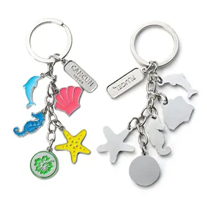 customized designer charm logo Patrick Star Hippocampus cute charm pendant keychain zinc alloy soft enamel cute cartoon charm