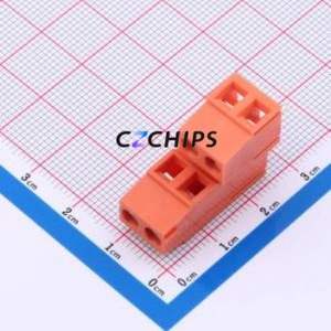 DB128B-5.08-2*2P-OG-S Screw Terminal Block Through hole Component (THT),P=5.08mm Connector 2x2P 5.08mm Orange Through Hole - Product Image 1