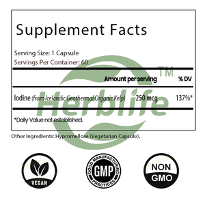 Cápsulas de Kelp OEM ODM - Kelp 250 Mcg de Yodo Natural, Apoya la Función Saludable de la Tiroides, la Resistencia Inmunológica y el Equilibrio del Metabolismo - Product Image 2