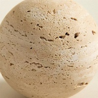 Sphère en marbre de pierre naturelle, décoration de luxe, cadeaux pour la maison, boule en travertin beige