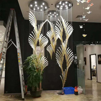 Décoration d'escalier d'hôtel, lustre en verre soufflé à la main de luxe, luminaire suspendu moderne pour plafond haut