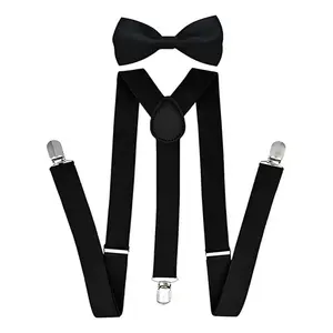 Bretelles réglables en polyester avec nœud papillon pour enfants et adultes, différentes couleurs, largeur 3,5 cm, boucle en acier - Product Image 3