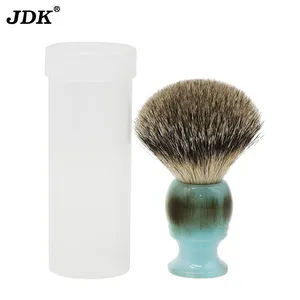 JDK 새로운 녹색 수지 손잡이 100% Silvertip 오소리 얼굴 머리 브러쉬 슈퍼 콧수염 면도 브러쉬 남성용 면도 브러쉬