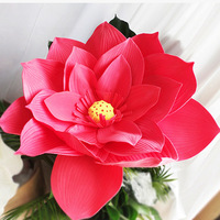 Grande Fausse Tête de Fleur Artificielle PE Arrangement de Salon Décoration d'Hôtel Fleur de Lotus Artificielle