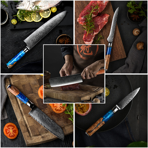 Couteau <span class=keywords><strong>de</strong></span> Chef en Acier Damas <span class=keywords><strong>de</strong></span> Haute Qualité avec Manche en Résine Bleue, 10cr 67 couches, <span class=keywords><strong>Couteaux</strong></span> <span class=keywords><strong>de</strong></span> <span class=keywords><strong>Cuisine</strong></span> <span class=keywords><strong>Japonais</strong></span> Santoku, Éplucheur, Désosseur, Ensemble <span class=keywords><strong>de</strong></span> <span class=keywords><strong>Couteaux</strong></span> <span class=keywords><strong>de</strong></span> <span class=keywords><strong>Cuisine</strong></span> - Product Image 6