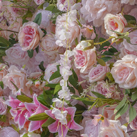 Panneau mural floral 2x2M en soie 3D, décoration murale florale pour mariage, décoration intérieure, arrière-plan, boutique, fête, arrangement photo