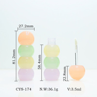 Tube de brillant à lèvres rond personnalisé et mignon 3,5 ml, contenant vide pour brillant à lèvres, emballage cosmétique, fabricants de flacons vides pour gloss