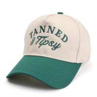 Gorra de Béisbol Unisex de 5 Paneles, Estilo Vintage, Color Rosa y Blanco, con Bordado 3D Personalizado, 100% Algodón, al por Mayor