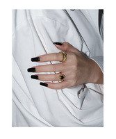 VIANRLA Breitband 18 Karat vergoldeter Ring 925 Sterling Silber klobige Fingerringe für Frauen