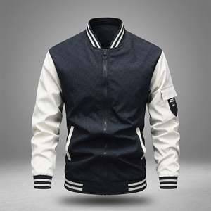 Wholesale Plus Size Windproof Coat <b>for</b> <b>Men</b> Casual Outdoor Oversize Zippered Streetwear Patchwork <b>Baseball</b> Stand Autumn Front - Product Image 4
