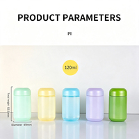 Contenants de luxe pour médicaments de 120 ml, bouteilles de capsules colorées vert, bleu, violet, boîte d'emballage pour médicaments, grand pot cylindrique en plastique