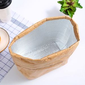 Foldable Reusable Leakproof Food <b>Container</b> Large Capacity Lunch Bag Waterproof Thermal Insulation Kraft Paper Aluminum <b>Foil</b> - Product Image 5
