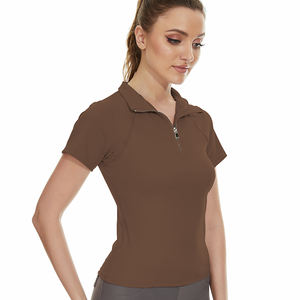 Pantalones de montar de media cremallera para mujer de alta calidad, capas <span class=keywords><strong>base</strong></span> de nailon Spandex transpirable <span class=keywords><strong>con</strong></span> logotipo personalizado, ropa de manga corta - Product Image 5