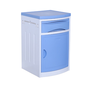 Table de chevet d'hôpital en plastique ABS bleu, table de lit en acier et bois pour le confort du patient, mobilier hospitalier - Product Image 1