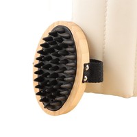 Brosse démêlante massante en bois à coussin d'air avec picots en acier inoxydable pour toilettage de chats et chiens, vente en gros