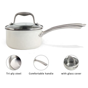 Ollas de cocina personalizables Utensilios de cocina Juegos de utensilios de cocina de acero inoxidable con tapa de vidrio Juego de ollas de cocina - Product Image 3