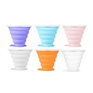 Gobelets pliables en silicone portables avec logo personnalisé, réutilisables pour la randonnée, le camping, les voyages - Product Image 2