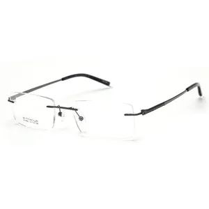 Rimless Executive Optical Glasses Beta Titanium Frame Titan Eyeglasses Eye Glasses Frames For Men