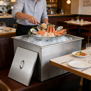 Contenitore per Ghiaccio in Acciaio Inox con Coperchio Ermetico e Maniglie per il Trasporto per Bar - Product Image 6