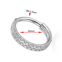 Cincin Hidung Titanium Alloy G23 Lapis Ganda Anting Tindik Fashion Zirkonia Perhiasan Hidung Baja Tahan Karat Seri Marvel Unisex