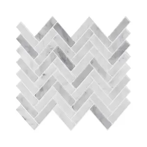12*12 INCH Dark White And Gray Marble Sticky Tiles 3D Backsplash Self-adhesive Mosaic Decoration for Interior Walls
