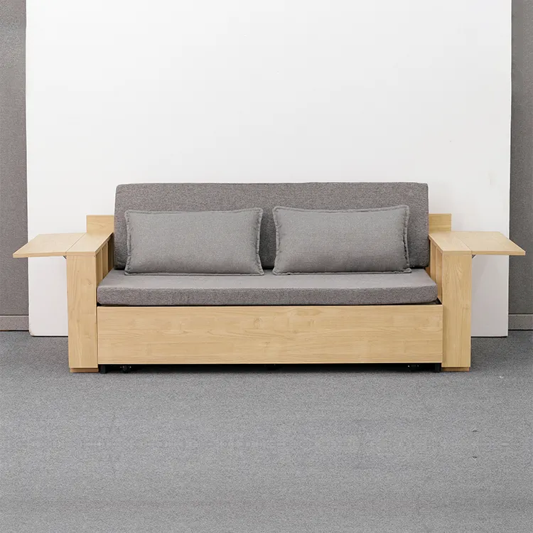 Ausziehbare Schlafs ofa Möbel MFC Board 2-Sitzer Sofa Cum Bed Wood