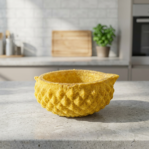 Cendrier en céramique jaune au design contemporain, texturé, pour comptoir, porte-cendres décoratif pour la maison et le bar - Product Image 2