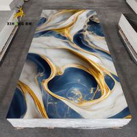 Vente en gros très brillant 1220*2440*3mm 1220*2900*3mm UV marbre PVC feuilles panneau PVC feuille rigide résistant au feu UV marbre panneau mural