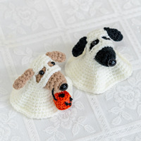 Pendentif Chiot Fantôme Fait Main en Laine Tricotée, Porte-clés Mignon en Peluche, Cadeau