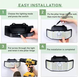 252 LED <span class=keywords><strong>PIR</strong></span> cảm biến chuyển động tường Lũ lụt ánh sáng sân vườn đường lái xe năng lượng mặt trời cảm biến chuyển động Đèn Ngoài Trời an ninh đèn - Product Image 6