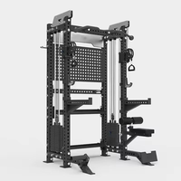 Máquina de entrenamiento funcional selectorizada comercial con media estación de pesas y sistema de cable para entrenamiento de fuerza de cuerpo completo